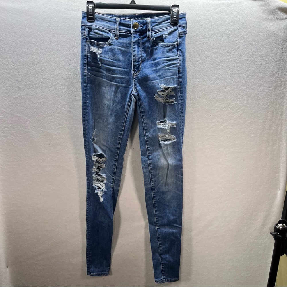 American Eagle Hi-Rise Jegging Jeans Super Stretch Womens 2 Xtra Long Denim 2804